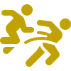 Runners crossing a finish line icon